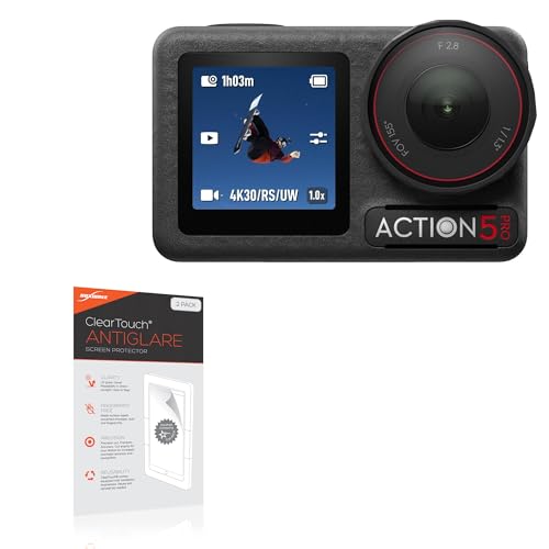 BoxWave Screen Protector Compatible with DJI Osmo Action 5 Pro - ClearTouch Anti-Glare (2-Pack), Anti-Fingerprint Matte Film Skin