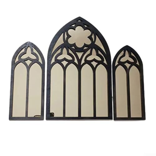 Set of 3 Gothic Arched Wall Mirrors - Decorative Accent