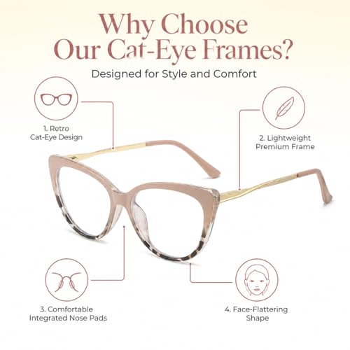 Image of Cyxus Cat Eye Blue Light Glasses for Women Reduce Eye Strain 8144 | Eye Protection,UV Protection,Ideal for Office Work Daily Wear
