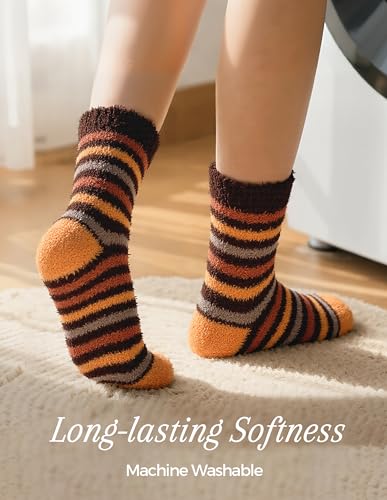 Image of TEHOOK Warm & Cozy Gifts for Women, Fluffy Fuzzy Plush Sleeping Slipper Socks - Soft Warm Fabric