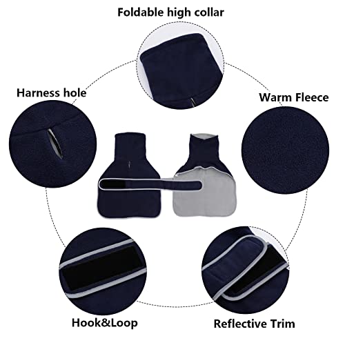 Geyecete Dog Jacket, Dog Coat Perfect For Dachshunds, Dog Winter Coat With Padded Fleece Lining And High Collar, Dog Snowsuit With Adjustable Bands Sizes -Navy-S #TOP1
