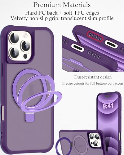 Coque iPhone 16 Pro Max rigide violette pour éviter les bris d'écran