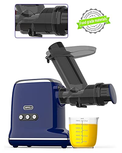 Slow Juicer, ORFELD Cold Press Juicer with 90% Juice Yield & Purest Juice, Easy Cleaning & Quiet Motor Masticating Juicer Machines for Vegetables and Fruits (Blue) - Thumbnail 5
