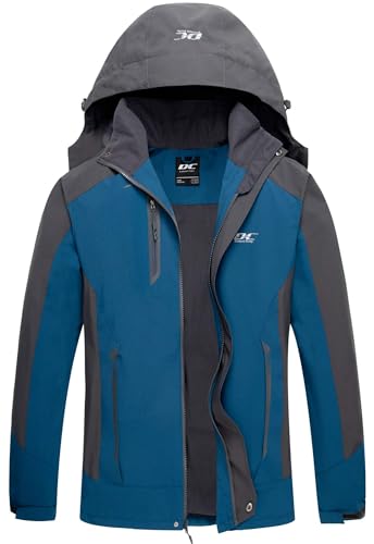 DCmount Übergangsjacke Herren Softshelljacke für Herren mit Kapuze Regenjacke Herren wasserdicht outdoor Jacken für Wandern Camping