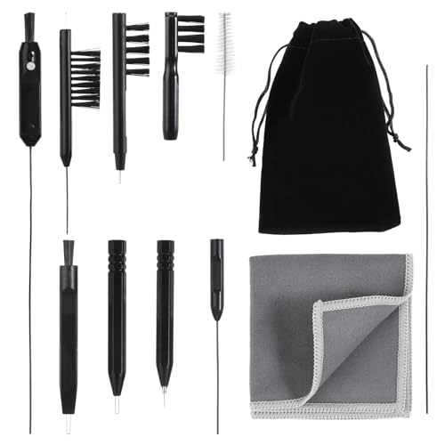 Hearing Aid Cleaning Kit,12pcs Hearing Aid Cleaning Tools,Hearing Aid Amplifier Cleaner Kit,Hearing Aid Accessories with Velvet Bag,Gifts for Relatives and Friends