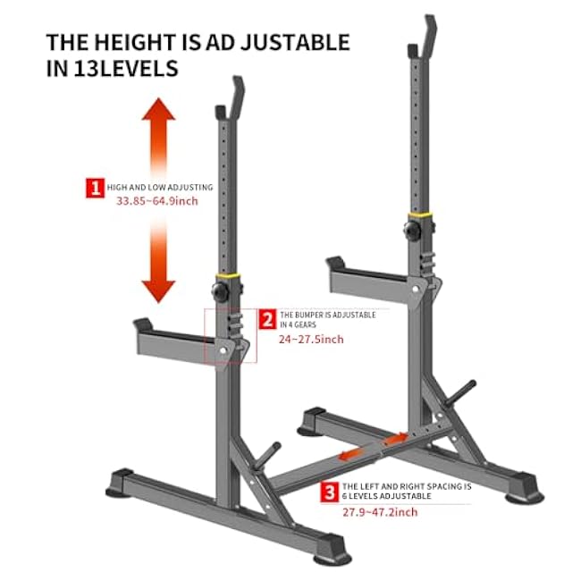 Adjustable Squat Rack,Multi-Function Barbell Rack for Weight Lifting and Home Gym Fitness Workout Portable Squat Bench Press