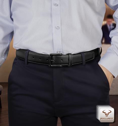 BULLIANT Men Belt,Leather Belt Adjustable For Men Dress Casual Jeans 1 3/8,Cut For Fit4