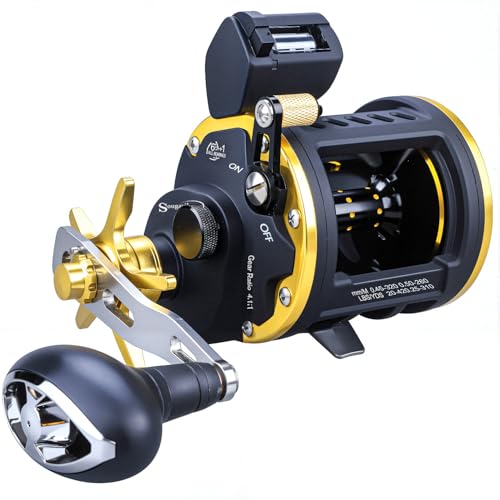 Sougayilang Line Counter Fishing Reel Conventional Level Wind Trolling Reels-TRA 30L