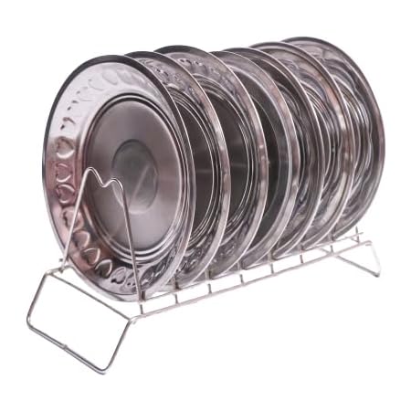 Stainless Steel Dish/Lid/Plate Rack Stand/Holder/Organizer for Kitchen ...