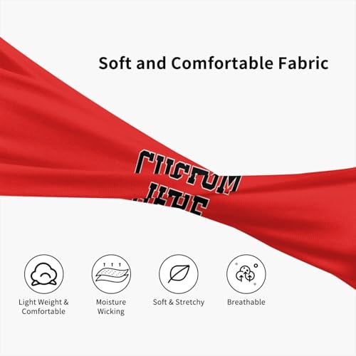 Image of Custom Sports Headband Custom Sweatband Bandana Add Your Image Logo Text Number. Bulk Custom Men Or Women Moisture Wicking Ventilate Elastic Headband