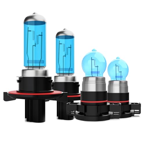 Image of Light Bulbs Fit For Ford Escape 2008-2012, 9008 5202 High Low Beam Fog Lights High Performance Halogen Headlight Bulb Combo, 6000K White Light, Pack of 4