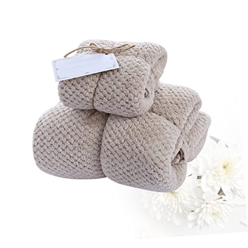 Alipis Home Decor Boho 1 Set Soft Bath Towels Decor Plush Bath Towels Washcloths Absorbent Towel Thicken Shower Towel Coral Towel Bathroom Set Decorate Brown Towel Cover Super Soft #TOP5