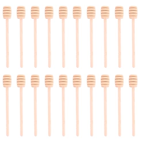 NAMOARLY 20pcs Honey Stick Honeycomb Stirrer Clear Jar Honeycomb Wand Syrup Dipper Sticks Coffee Stir Sticks Mini Honeycomb Stick Honey Stirrer Kitchen Stirring Rod Jam Wood re-usable