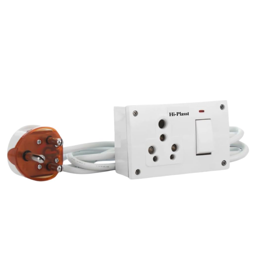 Hi-plasst 1 Socket 16A Power Extension Box for Refrigerator, Washing Machine, Microwave with Heavy 3-Core Cable and 16A 3-Pin Plug, 1100 Volts (for 1000 Watt, 2 Meter) (B09248DDLM) Amazon Price History, Amazon Price Tracker