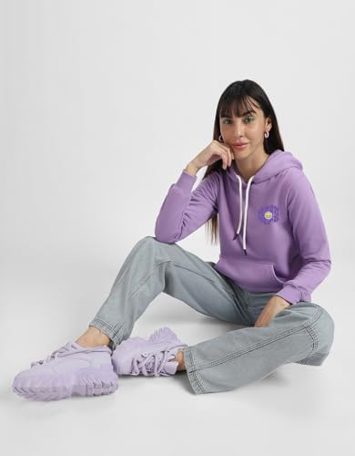 Image of JUNEBERRY Cotton Fleece Regular Fit Hooded Sweatshirt Lastest Back Graphic Printed Winter Hoodies for Women (Available in Colors: Black, SOYA Bean, Orange, Marshmellow, White & Lilac)