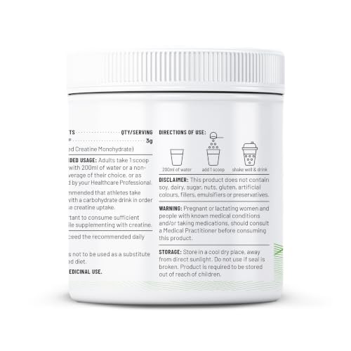 Image of Unived Creatine Monohydrate 250g - 100% Creapure | World's Purest & Most-Researched Creatine (>99.9%, Made in Germany) | 3g Per Scoop, Unflavoured, 83 Servings | Strength, Power & Lean Muscle | Vegan, No Fillers - Men & Women