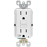 Leviton SmartlockPro 15 Amp 125-Volt Self-Test Tamper-Resistant GFCI Outlet with Audible Trip Alert, White