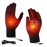 Guantes con calefacción USB, guantes de invierno para hombre y mujer, guantes de invierno de dedo completo, guantes con calefacción eléctrica, guantes táctiles, guantes con calefacción para escalar