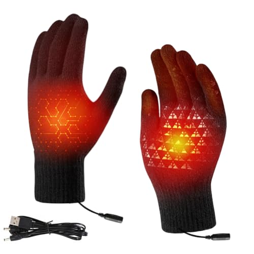 USB Beheizte Handschuhe,Winterhandschuhe für Herren Damen,Winter Vollfinger,Elektrische Beheizte Handschuhes,Touchscreen-Handschuhes,Beheizbare Handschuhe für Klettern...