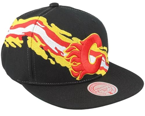 Mitchell & Ness Calgary Flames Brush Gorra Snapback Negra miniatura 1