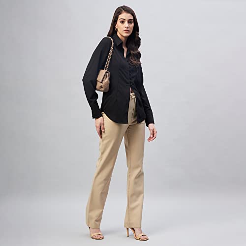 Image of Carlton London Women's Polyester Solid Regular Fit Shirt