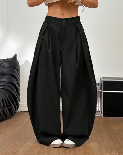 Women's Wide Leg Casual Pants Summer Back Casual Hippie Cargo Pants4