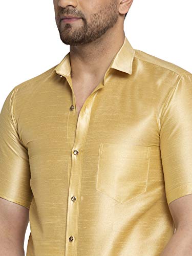 Image of SAIFOO Men's Classic Silk Ethnic Shirt.
