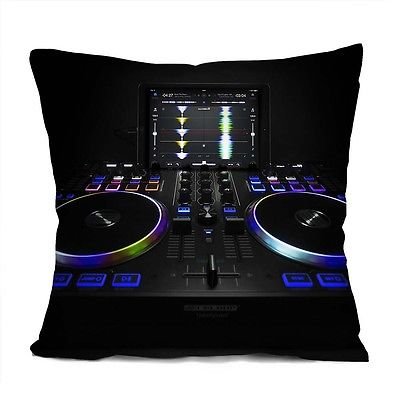 DJ Music Control Home Decor Design Throw Pillow Cover Pillow Case 16x16 Inch Cotton Linen for Sofa for Living Room Bed or Dorm Decor
