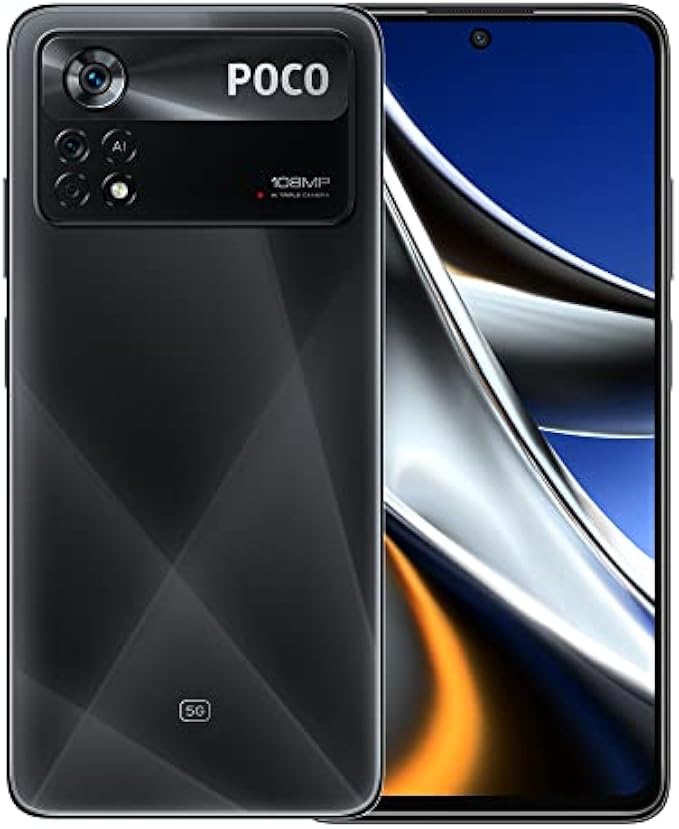 Xiaomi Poco X4 PRO 5G + 4G Volte Global Unlocked 256GB + 8GB GSM 6.6in 108 mp Triple Camera (Not Verizon/Boost/Cricket/At&T/Metro/CDMA) + Fast Car 51W Charger Bundle (Laser Black)