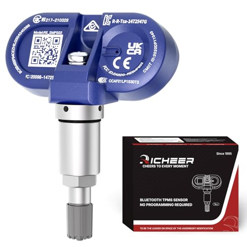 Richeer Upgraded Bluetooth TPMS Sensor for 2020-2025 Model 3 Model Y Model S Model X Silver Tire Pressure Monitoring Sensor Replacement OE# 1490701-00-B 1490701-01-B 1490701-01-C
