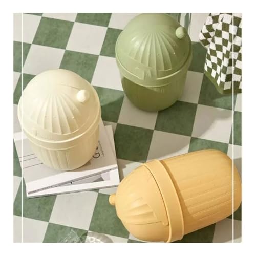 Caneca de basura con tapa Amarilla para baño miniatura 5