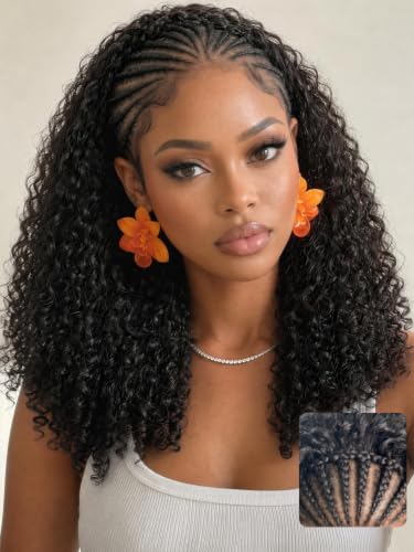 UNICE MeltLine Braided Edge Half Wig Human Hair Burmese Curly 18 Inch