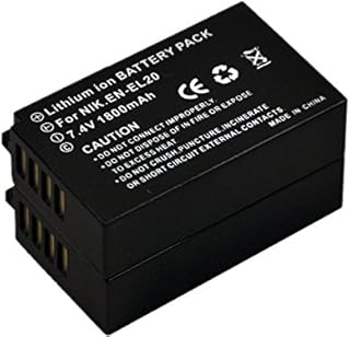 BTBAI Compatible en-el20 Battery for en-el20a mh-27 j1 j2 j3 s1 v3 one aw1 aw3 coolpix A p1000 p950 (2X Battery+Charger AC Dual)