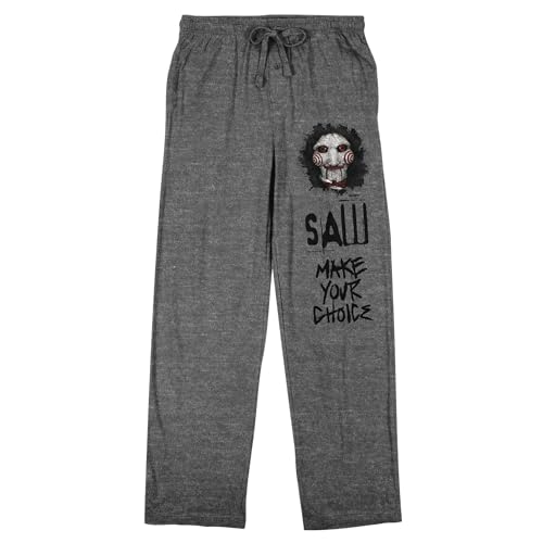 Bioworld Saw Jigsaw Make Your Choice Adult Gray Heather Sleep Pajama Pants