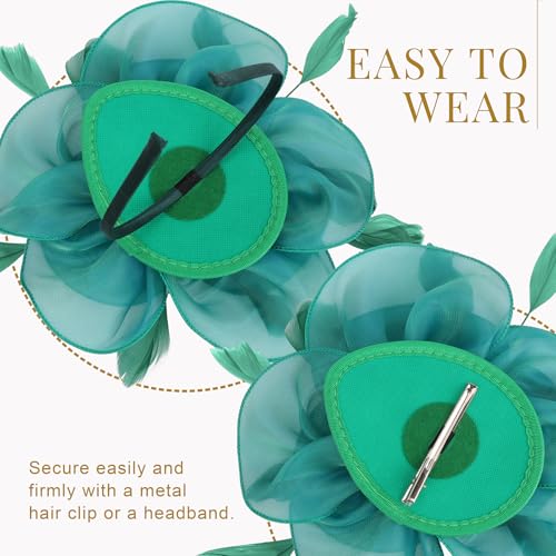 Image of DRESHOW Fascinators Hat Tea Party Headwear Ribbons Feathers on a Headband and a Clip for Women