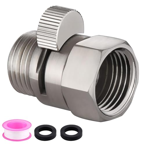 Worldwhere Shower Flow Control Valve, Brass Shut Off Valve for Hand Shower or Fixed Shower Head, G1/2