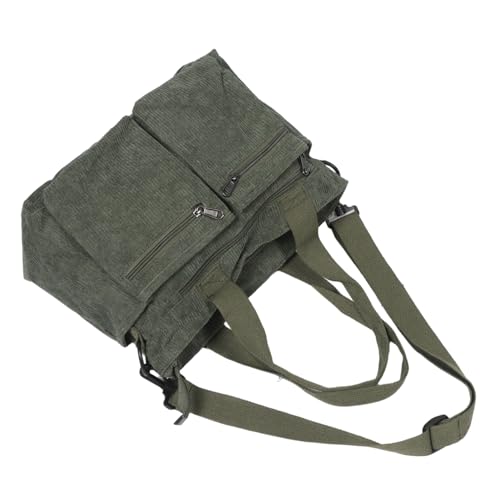 Sac cabas femme côtelé vert grand format Beavorty avec bandoulière