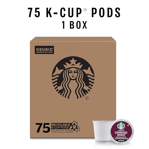Starbucks K-Cup Coffee Pods, Dark Roast Coffee, Espresso Roast for Keurig Coffee Makers, 100% Arabica, 1 Box (75 Pods) - Image 3