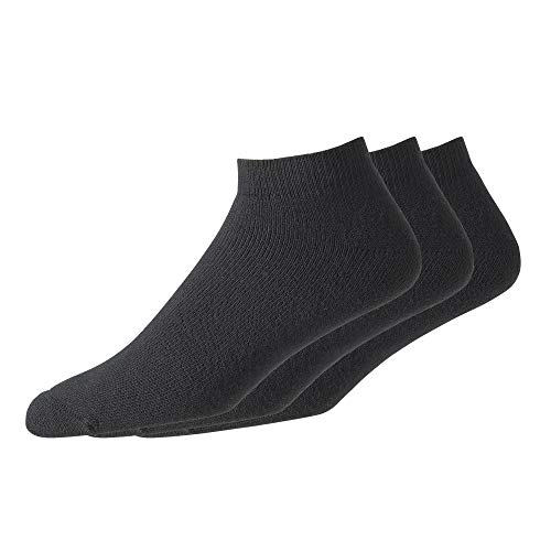 FootJoy Men's ComfortSof Sport 3-Pack Prior Generation Socks, Black, Fits Shoe Size 7-12