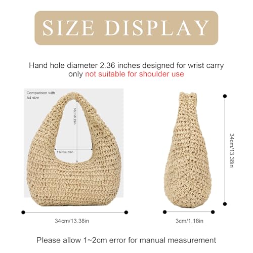 Bolso de mano de paja para mujer GOKTOW miniatura 3