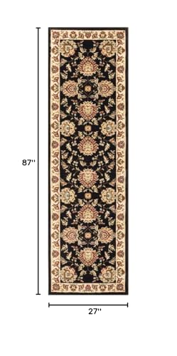 Tapete oriental negro 2'3" x 7'3" Sultan Sarouk miniatura 3