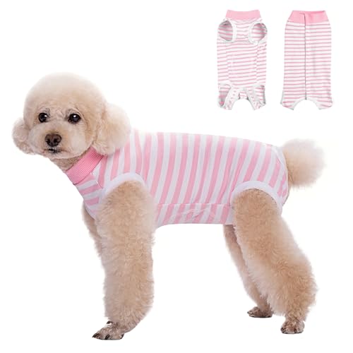 Image of FEimaX Dog Surgery Recovery Suit Female and Male Spay with Pee Hole, Pet Body Suits for Puppy After Spayed, Neuter Surgical Onesie for Small and Medium Dogs Cats, Alternative Bandages E-Collar & Cone