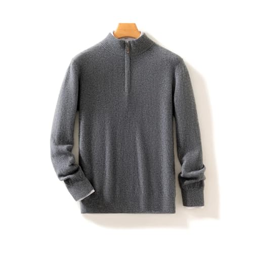 Mens 100 Percent Cashmere Pullover Thick Warm Mock Neck Zipper Sweater Basic Casual Cashmere Knitwear2