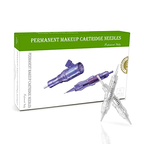 TATELF Tattoo Cartridge Needles - 10pcs Sterilized Screw Needles 4F for Permanent Makeup Machine Tattoo Eyebrow Eyeliner Lip Contour Cover