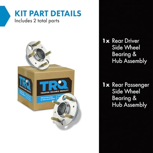 Image of TRQ Rear Wheel Bearing and Hub Assembly Set 2 Piece Compatible with 1992-1998 Acura Integra GS-R 1994-1998 Integra LS 1990-1993 GS 1994-1995 Honda Civic 4 Wheel ABS Brakes
