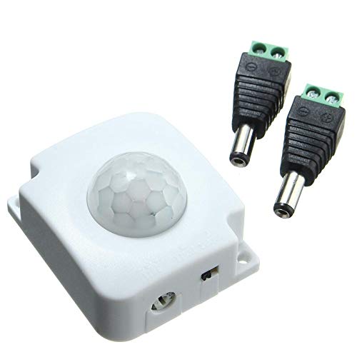 Commutateur de capteur mouvement PIR automatique blanc 10A pour bande LED DC 12V-24V