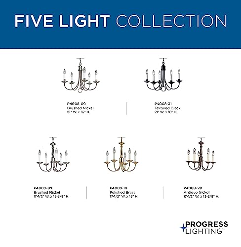 Progress-Lighting-P4009-20-Five-Light-Chandeliers-17-12-Inch-Diameter-x-15-Inch-Height-Bronze Progress Lighting P4009 20 Five Light Chandeliers 17 12 Inch Diameter x 15 Inch Height Bronze