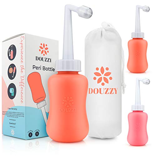DOUZZY Peri Bottle for Postpartum Essential Perineal Recovery - Portable Bidet - Soothing After Birth Tears, Pain, Hemorrhoid, Personal Hygiene Cleaner - Baby Shower Gift.