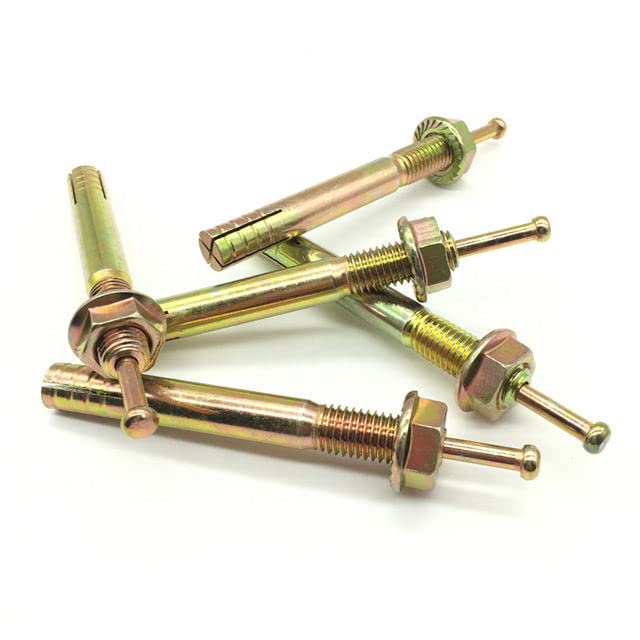 Rely®⇒VP INDUSTRIES (Pcs-10) M6x55 Pin Type Anchor Fastner Alloy Steel | Pin Drive Expansion Bolts-Hammer Strike Pin Anchor Fasteners Fixings for concrete walls, solid, perforated or hollow bricks