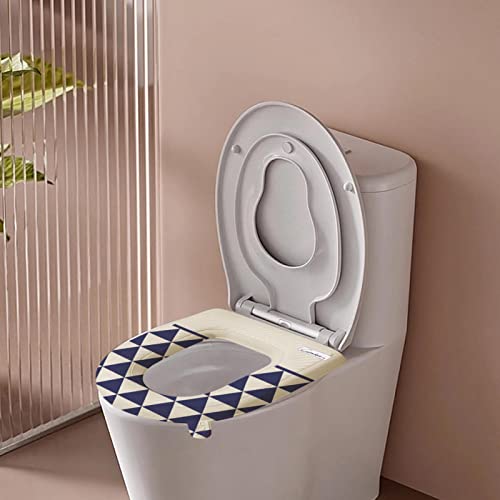 Clomuzi Wasserdichtes Toilettensitzkissen | Warmer Toilettensitzbezug,Hautfreundliches, wasserdichtes Eva-Badezimmer-Sitzkissen mit Griff für alle Jahreszeiten – Bild 4
